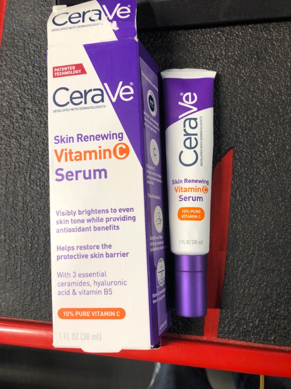 Photo 2 of ***NON REFUNDABLE***CeraVe Vitamin C Serum with Hyaluronic Acid | Skin Brightening Serum for Face with 10% Pure Vitamin C | Fragrance Free | 1 Fl. Oz