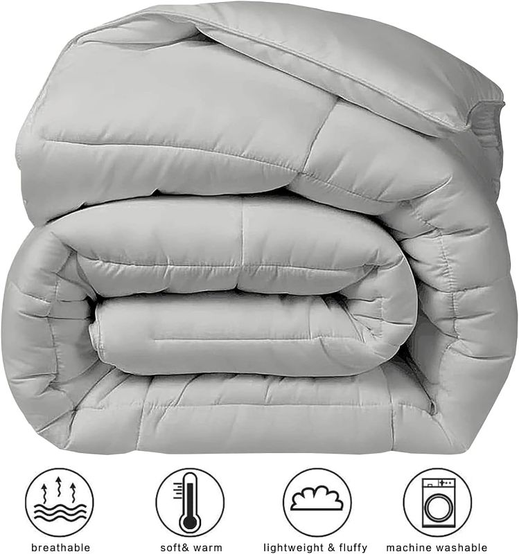 Photo 3 of (READ FULL POST) COHOME All Season King Size Cooling Comforter?Fluffy Down Alternative Comforter - Quilted Duvet Insert with Corner Tabs - Luxury Soft Hotel Comforter - Reversible - Breathable - Light Grey
