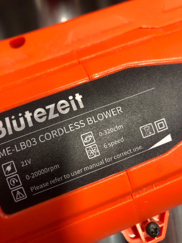 Photo 1 of (used)(see all images)Cordless Leaf Blower - 21V Electric Yard Blower 350CFM 150MPH with 4.0Ah Battery & Charger