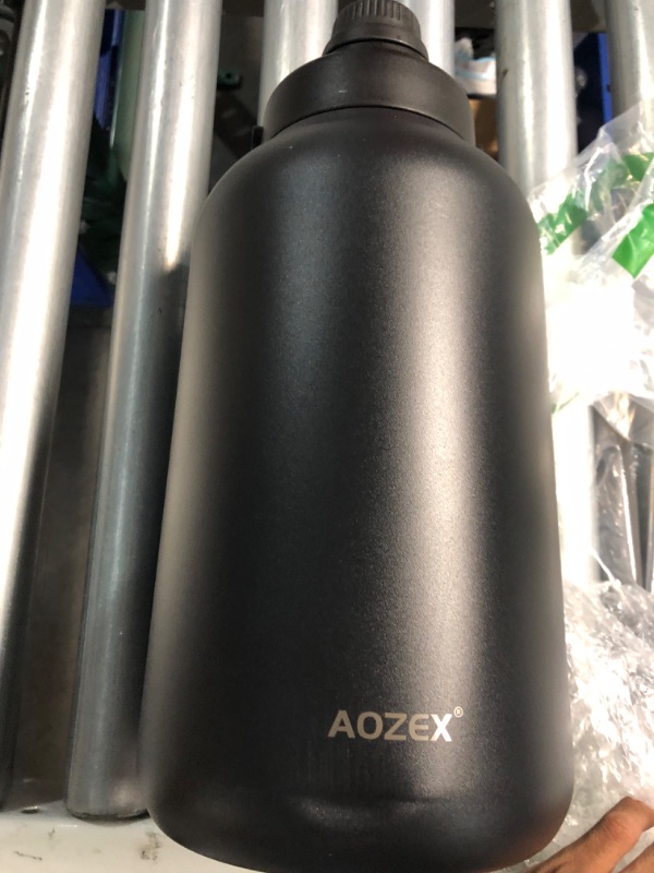 Photo 2 of **USED SMALL DENTS**AOZEX 1 Gallon Water Bottle, Big Stainless Steel Water Bottles Metal 1 Gallon Water Jug for Drinking, Large 128 oz Insulated Water Bottle Camping Water Jug 1 Gallon Jug Sports One Gallon Water Bottle