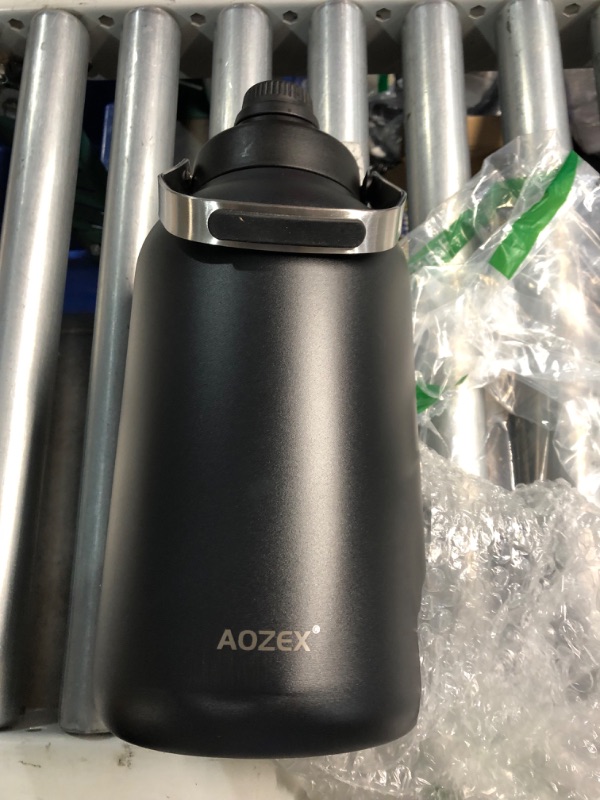 Photo 3 of **USED SMALL DENTS**AOZEX 1 Gallon Water Bottle, Big Stainless Steel Water Bottles Metal 1 Gallon Water Jug for Drinking, Large 128 oz Insulated Water Bottle Camping Water Jug 1 Gallon Jug Sports One Gallon Water Bottle