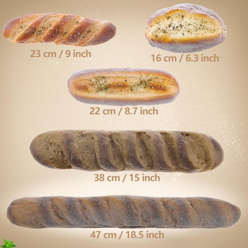 Photo 1 of (READ FULL POST) Gresorth 5pcs Artificial French Bread Set for Decoration Highly Simulated Fake Rye Baguette Home Kitchen Party Food Display Photography Props