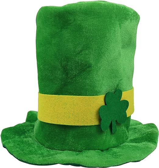 Photo 1 of GiftExpress St. Patricks Day Shamrock Green Velvet Top Hat for Men And Women | Irish Leprechaun Costume Hats | St. Patrick’s Day Party Favors
