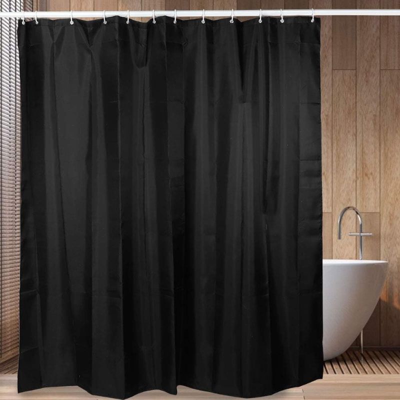 Photo 1 of Funnytree Black Shower Curtain Liner with Privacy, 72x72 Inches, Waterproof, Eco-Friendly, Durable, Lightweight