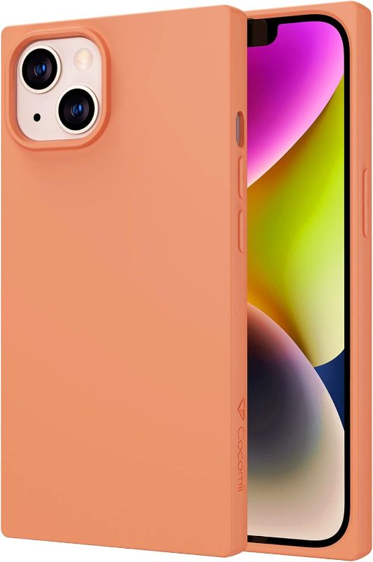 Photo 1 of Cocomii Square Case Compatible with iPhone 14 Plus - Silicone, Luxury, Slim, Matte, Soft Touch, Microfiber Lining, Anti-Peel, Fingerprint Resistant, Anti-Scratch, Shockproof (Marigold Orange)