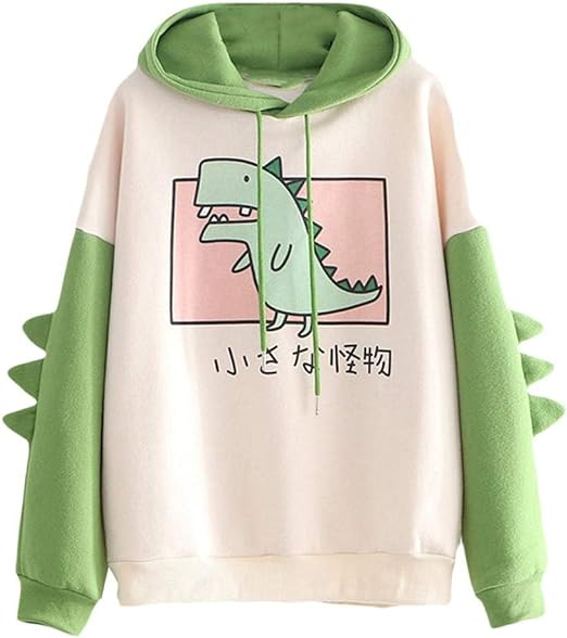 Photo 1 of [Size XL] luwita Cute Hoodies for Teen Girls Women Dinosaur Hoodie Long Sleeve Hooded Sweatshirt Kawaii Aesthetic Clothes