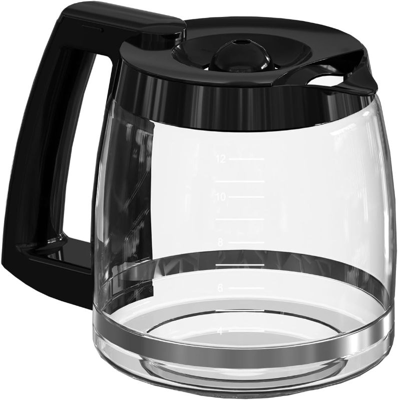 Photo 1 of 12-Cup Coffee Maker Glass Carafe Replacement Compatible with Hamilton Beach Hamilton Coffee Maker Models 46310, 49976, 49350, 49980R, 49980A, 49980Z, 49983, 49618, 46300, 49966