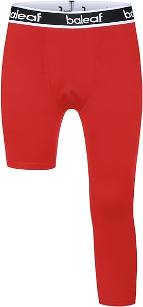 Photo 1 of BALEAF 3/4 Youth Boys Compression Leggings Athletic Training Capris Tights Pants Kids Basketball Football Base Layer - SIZE MEDIUM 
