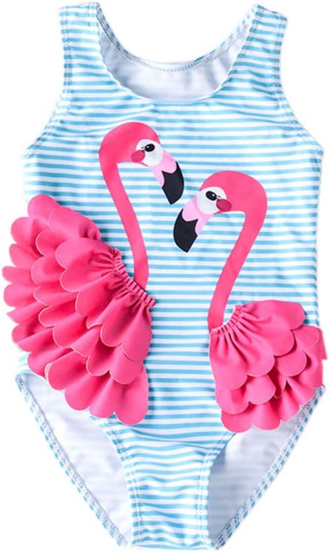 Photo 1 of Baby Girl Summer One Piece Swimsuit Outfit Swimwear Toddler Kids Flamingo Bikini Bathing Suit 3-4T Flamingo-white