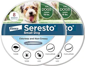 Photo 1 of Seresto Small Dog Vet-Recommended Flea & Tick Treatment & Prevention Collar for Dogs Under 18 lbs. | 2 Pack
