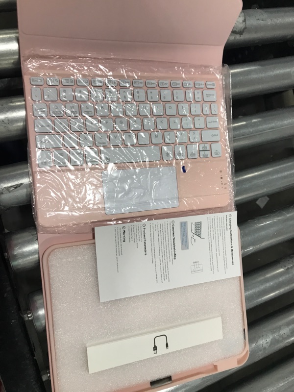 Photo 2 of iPad 10th Generation Case with Keyboard (10.9", 2022), Smart Keyboard Folio Cover with Pencil Holder, Multi-Touch Trackpad, 7 Color Backlit, Detachable Keyboard for iPad 10th Gen (Light Pink) Light-Pink