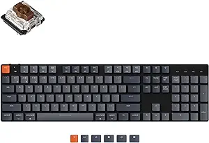 Photo 1 of Keychron K5 SE Hot-swappable Ultra-Slim Wireless Bluetooth/Wired USB Mechanical Keyboard, Full Size Layout 104-Key Keyboard with Low-Profile Gateron Brown Switch White LED Backlit for Mac and Windows