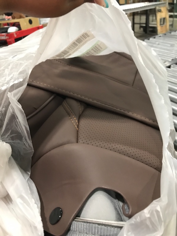 Photo 2 of Coverado Car Seat Covers 5 Pieces, Waterproof Nappa Leather Auto Seat Protectors Full Set, Universal Car Interiors Fit for Most Sedans SUV Pick-up Truck, Brown Brown FullSet