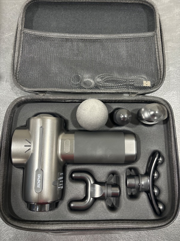 Photo 2 of RENPHO Active Massage Gun Deep Tissue Muscle, Powerful Percussion Massage Gun, Portable Back Massager Gun for Athletes for Pain Relief, Handheld Back Massagers, Carry Case
