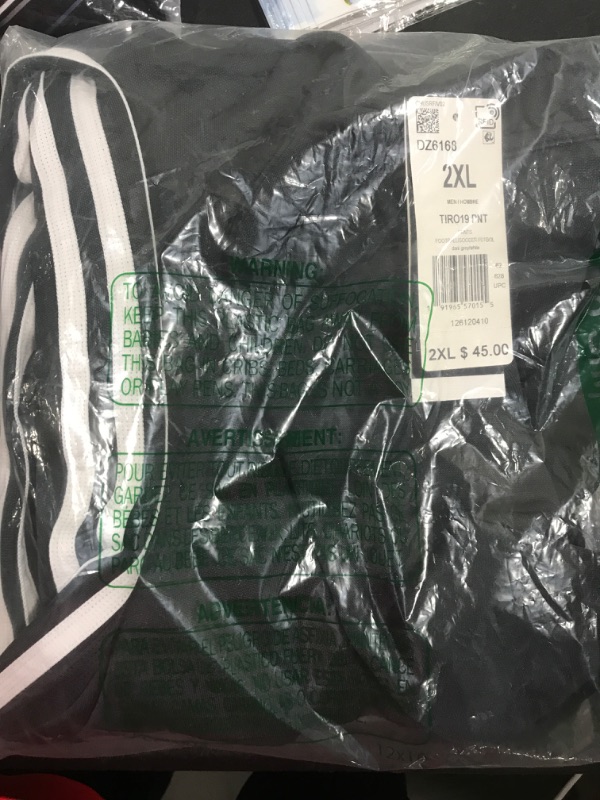 Photo 2 of [Size 2XL] Adidas Men's Tiro 19 Training Pants, Black / White / 2XL