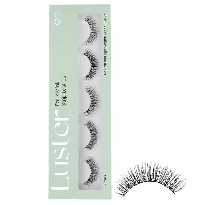 Photo 1 of Faux Mink Strip Lashes, DIY Individual Fake Eyelashes At Home Extensions, Subtle and Natural Eye Lashes for Everyday, Waterproof and Reusable Lashes Wispy, 5 Pairs Graceful Aura
