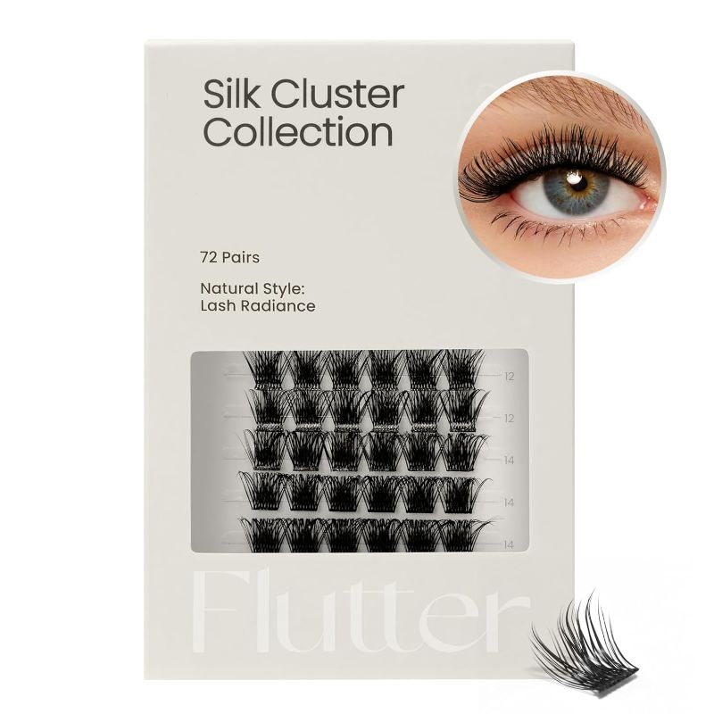 Photo 1 of Cashmeren Silk Cluster Lashes, DIY Individual Eyelashes At Home Extensions, Lightweight And Minimal For Subtle Look, Natural Lashes For Home And Everyday, 72 Lash Clusters Ethereal Beauty, D-8-16 MIX
