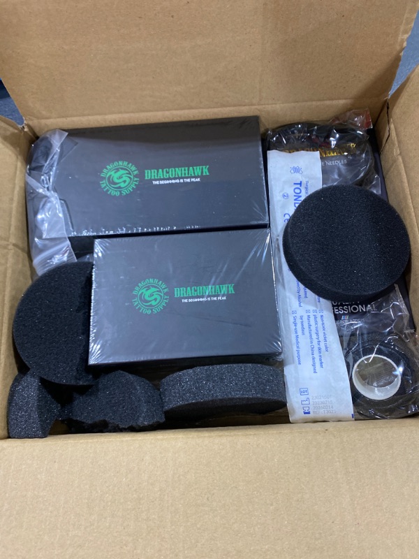 Photo 3 of Dragonhawk S6 Tattoo Pen Kit, Rotary Tattoo Machine Coreless Motor Power by Mcore-C1, Tattoo Cartridges Needles Supply Kits for General Artists S6 Wireless Tattoo Kit