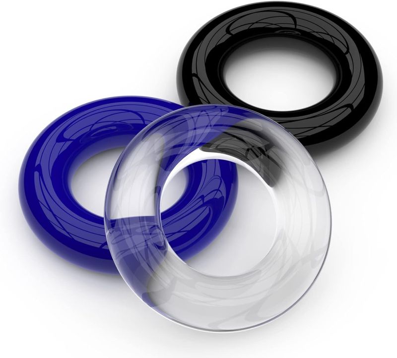 Photo 1 of 2 PACK 3 Pcs Silicone Cock Rings for Men, Longer Harder Stronger Erections, 3 Colors Penis Rings Adult Sex Toys Waterproof and Soft Silicone O-Rings
