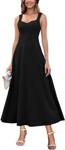 Photo 1 of Brosloth Womens 2024 Wedding Guest Dresses Elegant Long Formal Gowns Sweetheart Neckline Sleeveless Cocktail Dress for Evening Party White M