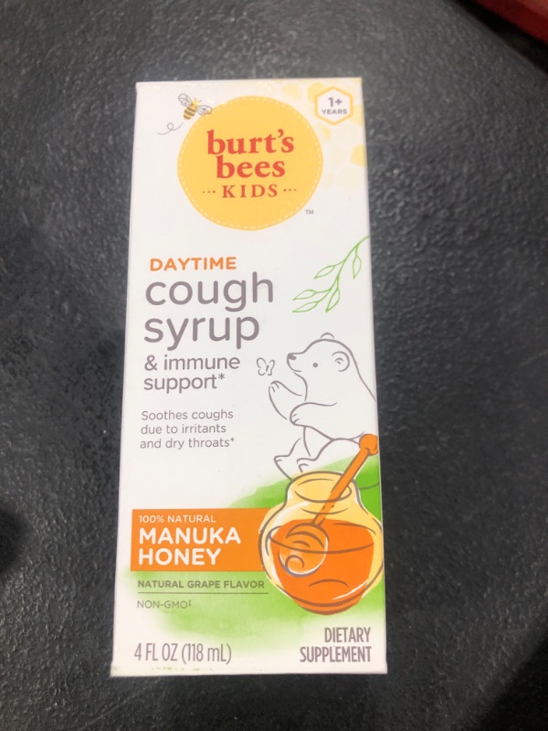 Photo 2 of Burt's Bees Kids Daytime Cough Syrup and Immune Support, Natural Grape Flavor, Dietary Supplement, 4 Fl Oz--EXP 07/2024