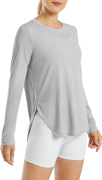 Photo 1 of G4Free Women's UPF 50+ UV Shirts Long Sleeve Workout Sun Shirt Outdoor Gym Hiking Tops Quick Dry Lightweight --MED