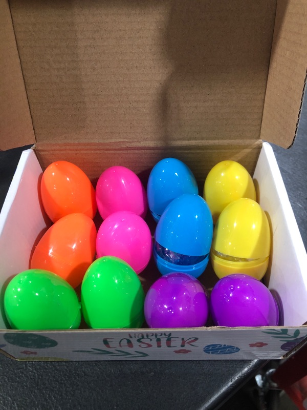 Photo 2 of 12 Pack Prefilled Easter Eggs with Toys, Easter Egg fillers for Kids, Easter Basket Stuffers for Boys Girls Party Favor 