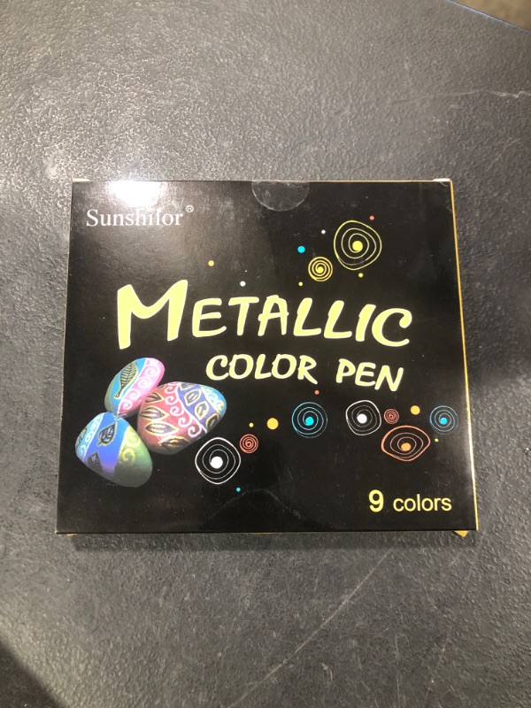 Photo 2 of Sunshilor Metallic Marker Pens Medium Point Metallic Pens for Black Paper