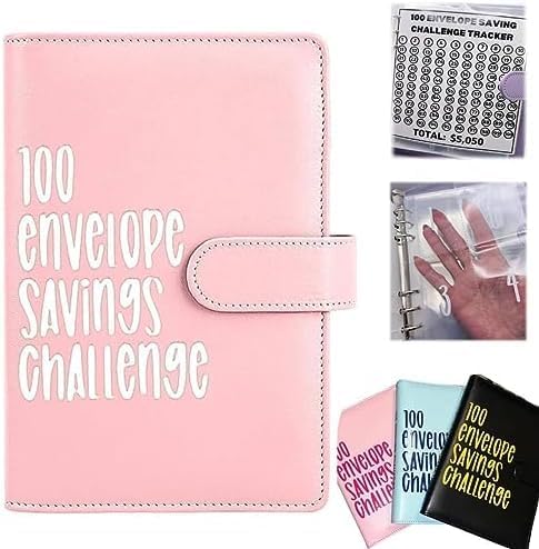 Photo 1 of 100 Envelope Challenge Binder,Easy and Fun Way to Save $5,050,Budget Binder Savings Challenge Book,Savings Challenges Budget Book Binder,Budget Planner Book for Budgeting to qrfzd Shop