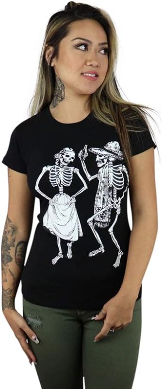 Photo 1 of ShirtBANC Brand Sugar Skull Womens Shirts Rockabilly Day of The Dead Tees--large