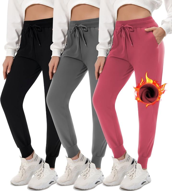 Photo 1 of FULLSOFT 3 Pack Sweatpants for Women-Womens Joggers with Pockets Athletic Leggings for Workout Yoga Running --XL