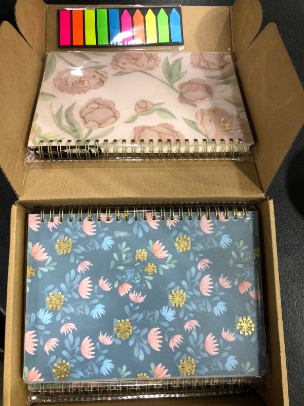 Photo 2 of A5 Dotted Notebook Journals, Hardcover bullet journal Journal, Thick paper 5.75"x 8.35", 160 Pages, Cute Blooming Floral, Back Pocket, for Gifts, Office, School Supplies 3pcs Dotted