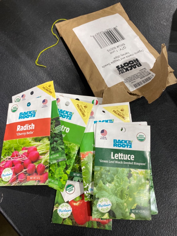 Photo 1 of Back to the Roots Organic Seed Bundle - Herbs and Vegetables Variety Pack for Planting - Assorted Non-GMO Seed Mix for Beginner Indoor and Outdoor Gardening, 20-Pack 20 Pack