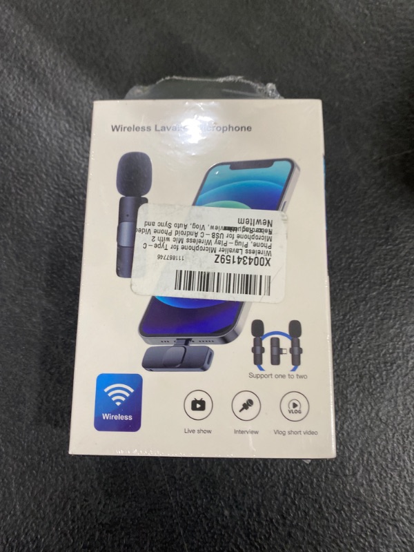 Photo 2 of ISAIBELL Wireless Lavalier Microphone for Type-C Phone, Plug-Play Wireless Mic with 2 Microphone for USB-C Android Phone Video Recording, Interview, Vlog, Auto Sync and Noise Reduction

