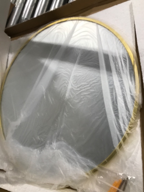 Photo 2 of 18in Gold Round Mirror