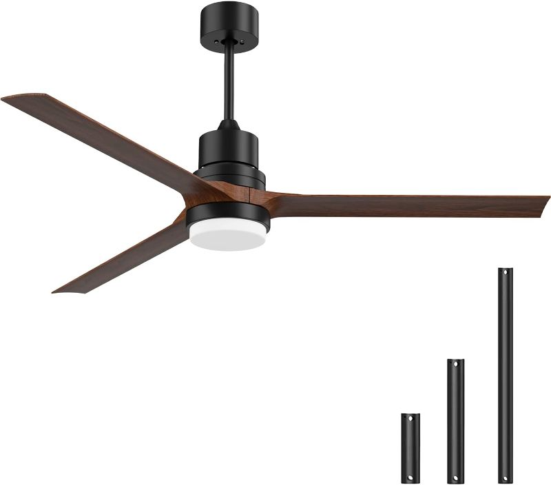 Photo 1 of Ceiling Fans with Lights and Remote, Indoor and Outdoor, 60-inch Ceiling Fan with Reversible DC Motor for Patio Bedroom Living Room
