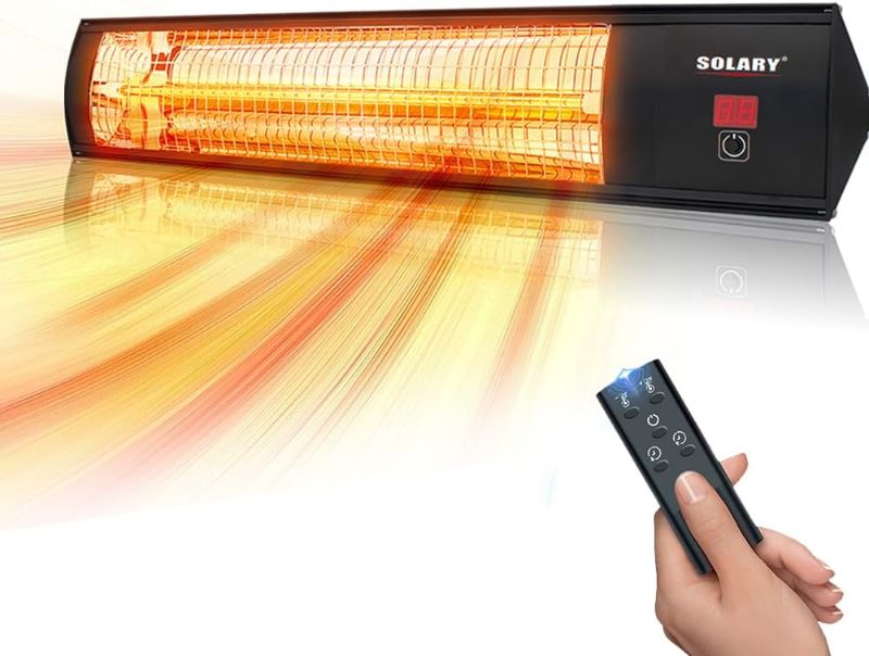 Photo 1 of Solary Electric Infrared Outdoor Heaters for Patio - Wall-Mounted Graphite Infrared Heater for Restaurant, Backyard, Garage and Decks
