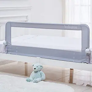 Photo 1 of KOOLDOO Baby Toddler Bed Rail 59 inch Guard Extra Long Foldable Tall Safety Bedrail with Reinforced Anchor Safety System, for Twin Bed, Full Size Bed, Queen Bed(59" L*22.8" H, Grey) https://a.co/d/5tkyiv6