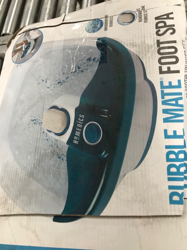 Photo 1 of HoMedics Bubble Mate Foot Spa, Toe Touch Controlled Foot Bath with Invigorating Bubbles and Splash Proof, Raised Massage nodes and Removable Pumice Stone