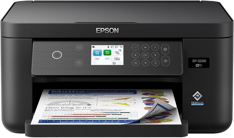 Photo 1 of Epson Expression Home XP-5200 Wireless Color All-in-One Printer with Scan, Copy, Automatic 2-Sided Printing, Borderless Photos, 150-Sheet Paper Tray and 2.4" Color Display,Black
