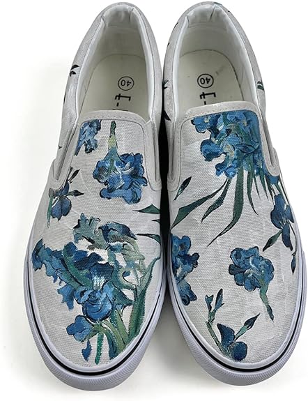 Photo 1 of ElovForU Women's Hand Painted Oil Painting Canvas Shoes Slip On Sneakers - SIZE 44
