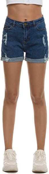 Photo 1 of AvaCostume Women's Mid Rise Stretchy Vintage Boyfriend Denim Jean Shorts - SIZE MEDIUM 
