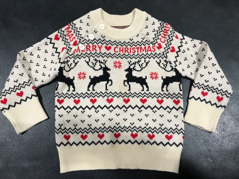 Photo 1 of [Size 18mo] REDODECO Childrens Cotton Christmas Ugly Sweater Pullover Christmas Party Photograph Best Gift