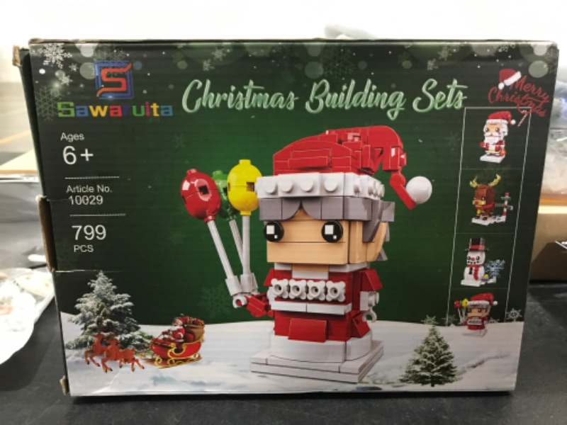 Photo 2 of 799-Piece Christmas Building Set With Reindeer, Snowman, Santa - Blocks and Bricks Xmas Gifts for Kids Ages 6+ (Christmas Building Sets) Christmas Building Block Toy Set