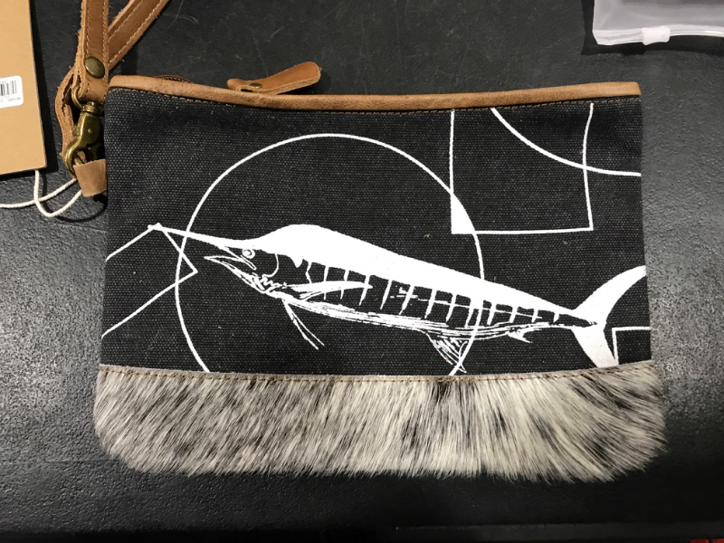 Photo 2 of ANNGOTI Women S Wristlet Clutch Slim Wallet Bag in Canvas & Cowhide Leather Handmade Vintage Zipper Purse Pouch Bag
