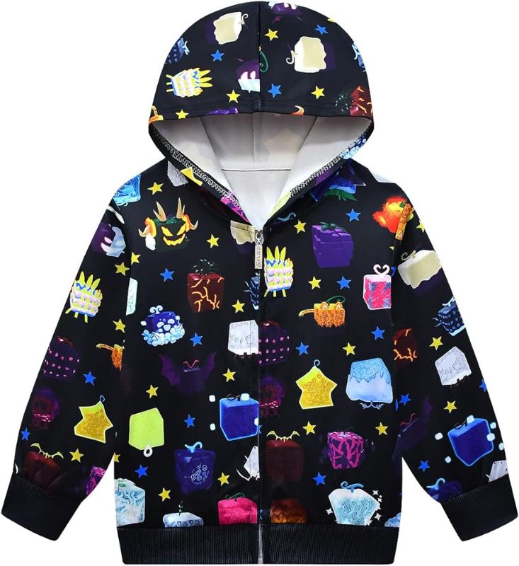 Photo 1 of [Size 5-12yrs] Nitaemilwe Kids Boys Zip Up Hooded Sweatshirt Game Long Sleeve Graphic Hoodie