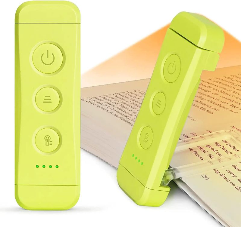 Photo 1 of Glocusent USB Rechargeable Book Light for Reading in Bed, Portable Clip-on LED Reading Light, 3 Amber Colors & 5 Brightness Dimmable, Compact & Long Lasting, Perfect for Book Lovers, Kids