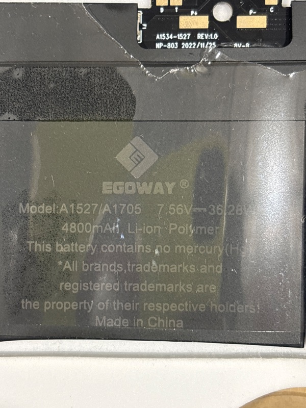 Photo 3 of A1527 A1534 Replacement A1705 Battery Early 2015 2016 Mid 2017 EMC 2746 for MacBook Retina 12" MF855LL/A MK4M2CH/A MK4M2LL/A