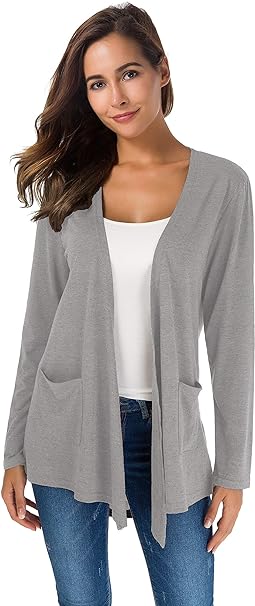 Photo 1 of Cardigans for Women Loose Casual Long Sleeved Open Front Breathable Cardigans with Pockets --- SIZE 3XL