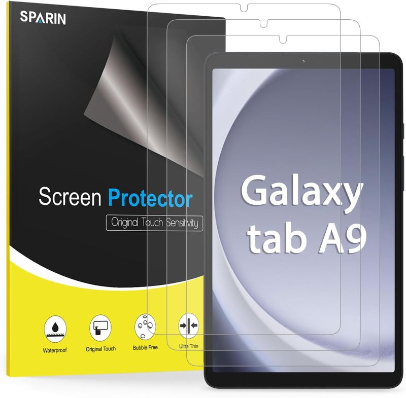 Photo 1 of 5 PACK SPARIN 3 Pack Screen Protector (PET) for Samsung Galaxy Tab A9 (8.7 inch) 2023, High Response and HD Clear Film for Tablet A9
